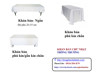 Các kiểu khăn bàn CN- Thường